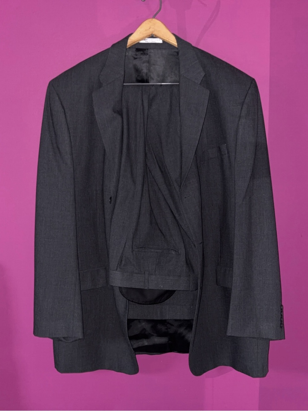 MENS DKNY Essentials Dark Gray Suit